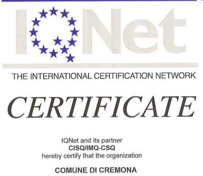 Comune Cremona ottiene Certificazione Qualità per i servizi.