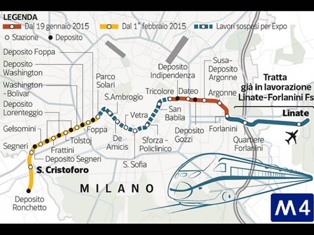 1mln di euro a sostegno imprese interessate dai cantieri della linea M4 a Milano 