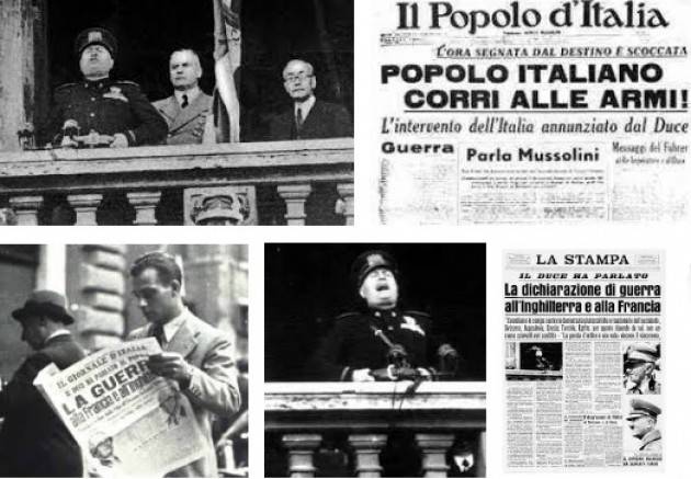 AccaddeOggi  #10giugno 1940-L'Italia, alleata della Germania, dichiara guerra a Francia e Regno Unito