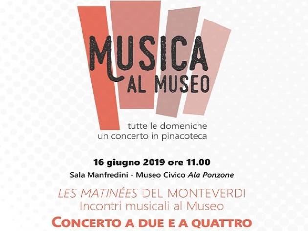 Domenica 16 giugno concerto a due e a quattro per la rassegna Musica al Museo