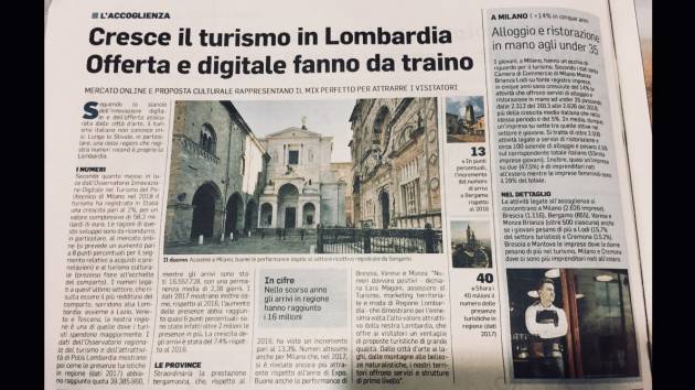 LNews-Focus. TURISMO, NEL 2019 BOOM DI PRESENZE IN LOMBARDIA.