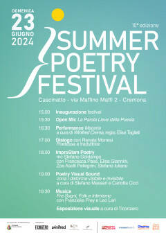  (CR) Domenica 23 Giugno dalle 15.00 Summer Poetry Festival  10a Edizione 2023