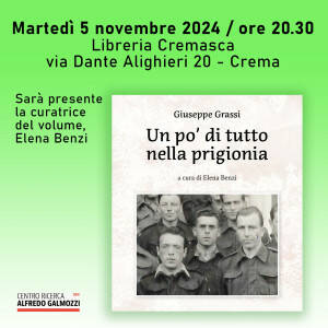 Martedì 5 novembre, ore 20:30, Libreria Cremasca a Crema.