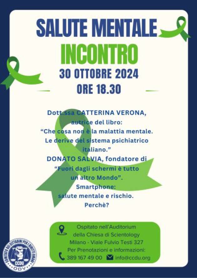 CCDU odv  Incontro sulla salute mentale a Milano