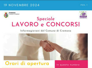 SPECIALE LAVORO CONCORSI Cremona, Crema, Soresina, Casal.ggiore |19 novembre 2024